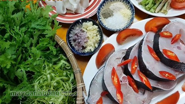 Nguyên liệu nấu món măng chua cá bóp tại nhà cực ngon
